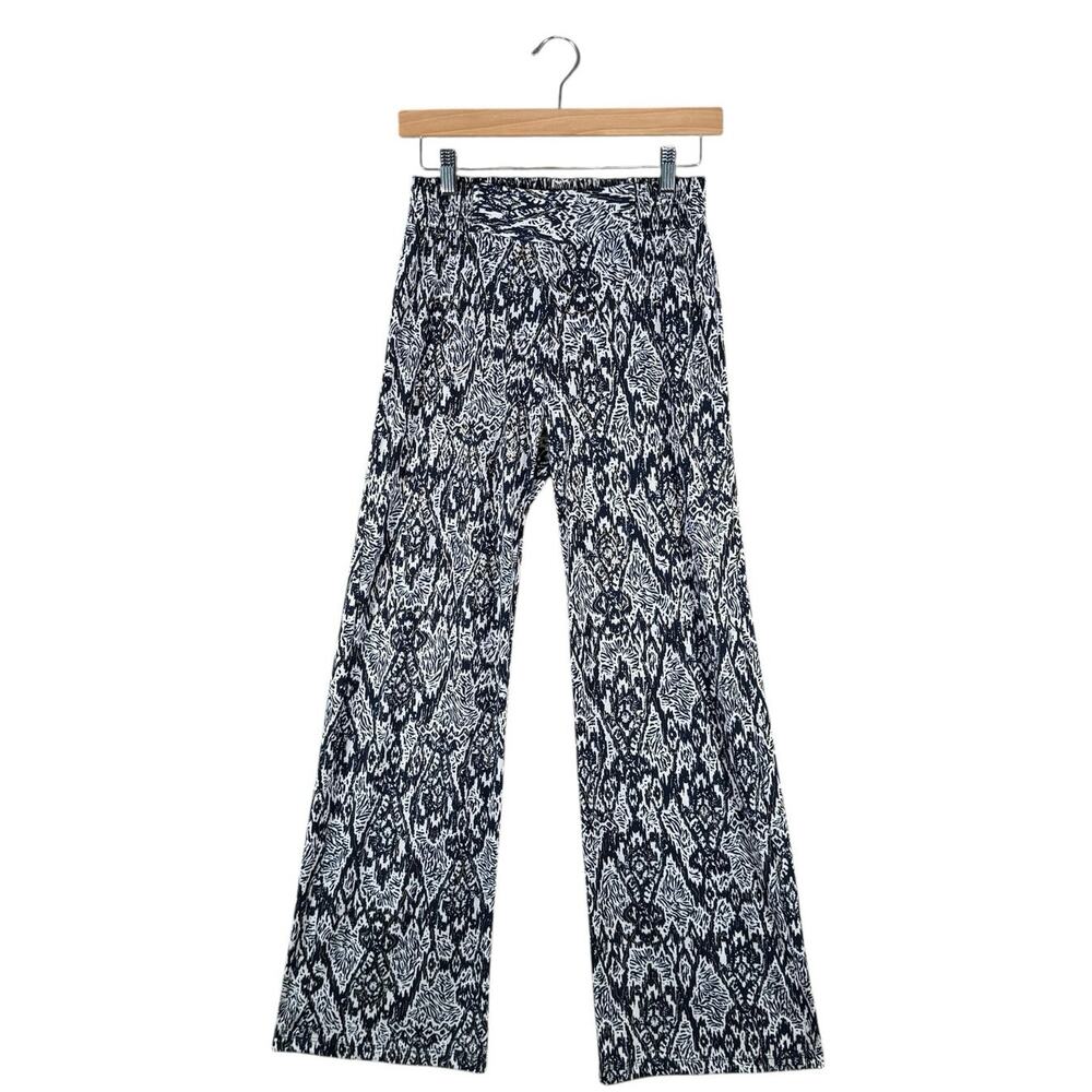 Iman Wide Leg Palazzo Boho Print Pants Stretch Jersey Knit Flowy Lounge | XS - Picture 1 of 7